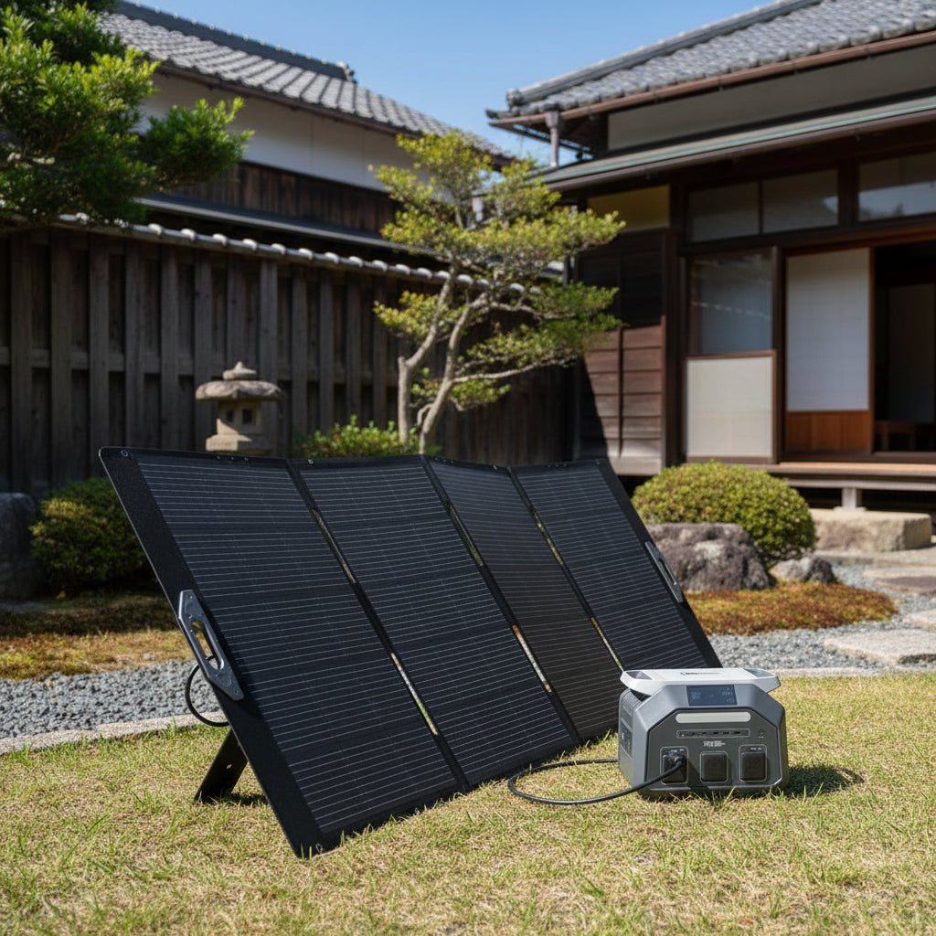 PSE認済み ポータブル電源 大容量1024Wh 防災/車載両用 ソーラーパネル